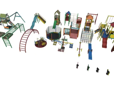 Playground Props Pack Low-poly 3D model