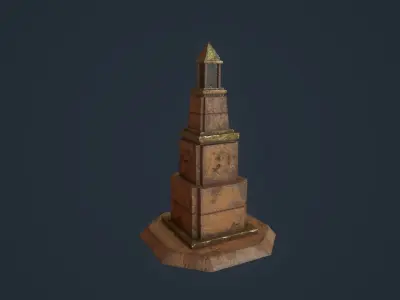 Obelisk 5 light tower Low-poly 3D model
