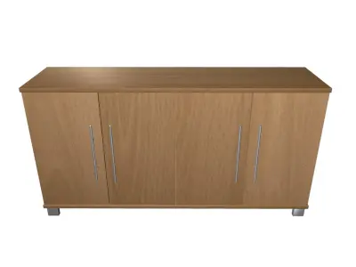 Cabinet wooden sideboard with two doors 3D model