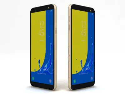 Samsung Galaxy J6 2018 Gold Low-poly 3D model