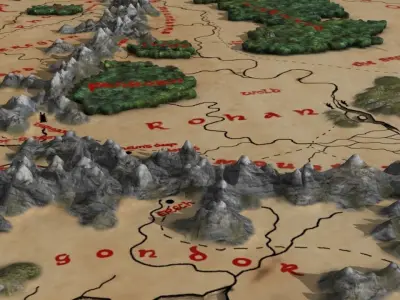 3d map of Middle Earth 3D model