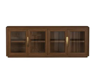 BRETON GLASS 4-DOOR MEDIA CONSOLE 3D model