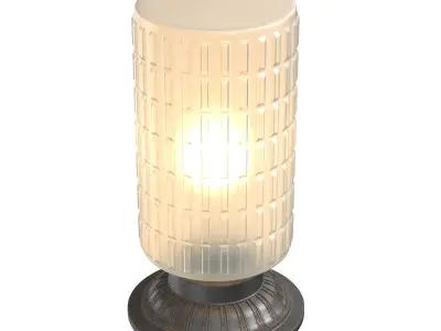 Skandinavische Funktionalistische Karierte Glas Tischlampe 3D model