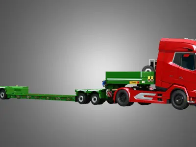 XG Truck - single axle with Faymonville Trailer 3D Model Pack