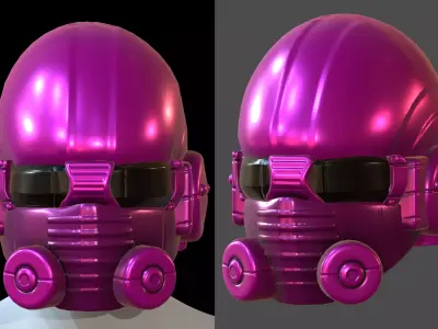 Gas mask helmet 3d model scifi Low-poly  Low-poly 3D model 271