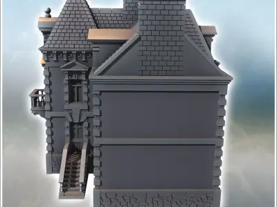 Hotel La Mouette Normandy France - World War Two Second WWII Fro 3D print model