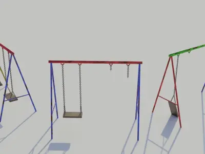 Playground Swings - Low-poly PBR  Low-poly 3D model