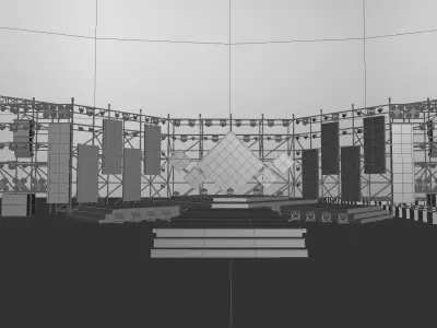 Concert Stage Arena Low-poly 3D model
