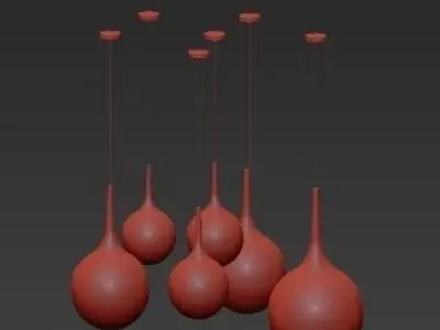 Suspension Blanche Chambre 3D model