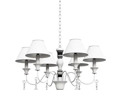 Chandelier PROVENCE white Ideal Lux 003399 3D model