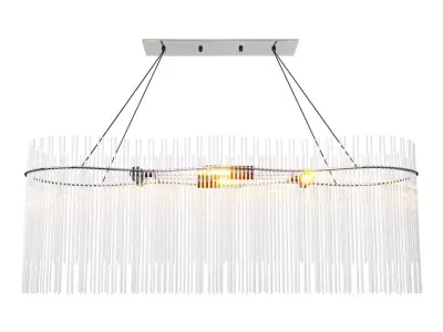 Clear Glass Chandelier chrome 3D model