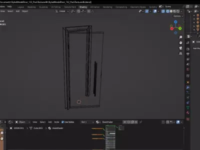 Modern Styled Wooden Door 4K PBR Low-poly 3D model