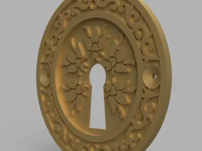 BEE DESIGN POCKET - DOOR PULL WITH AND WITHOUT KEYHOLE 3D print model