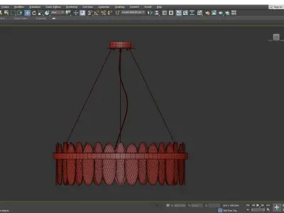 PIERRE chandelier with glass and gold metal Low-poly 3D model