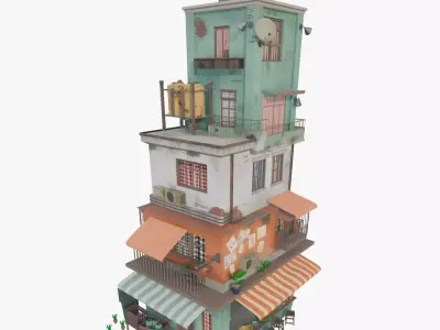 Semi-realistic Stylized House 05 Low-poly 3D model