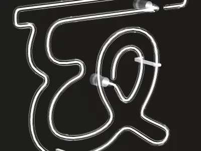 Neon Light Lamp 04 - Indian Alphabet 3D model