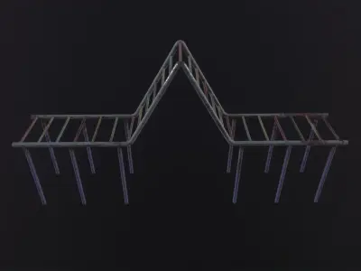 Soviet Oldschool Monkey Bars 3D Model Low-poly 3D model