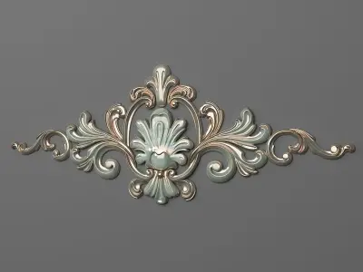 Cartouche ornate ornament 3D print model