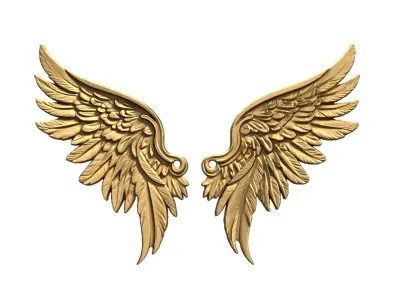 Wings Printable carved decor 14 3D print model