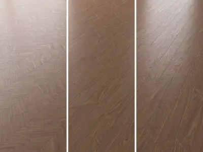 Parquet Oak Black Walnut Firestop set 6 3D model