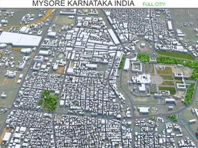 Mysore Karnataka India 25km AI Low-poly 3D model