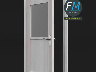 Half glass door 3D model