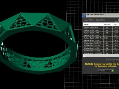 2 Sided Triangle Ring with stone and Enamel 3D print model