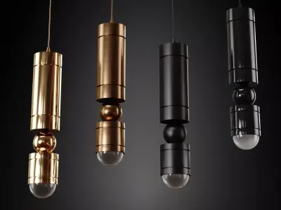 Collection pendant lights 3D  model Low-poly 3D model