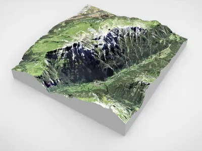 Mountain Calanda Glarus Alps Switzerland 3D model