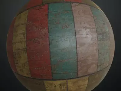 Vintage Painted Wood Planks PBR Seamless Texture purchase