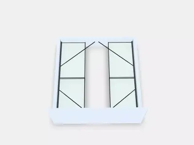 MALM Bed frame high w 4 storage boxes 1 Low-poly 3D model