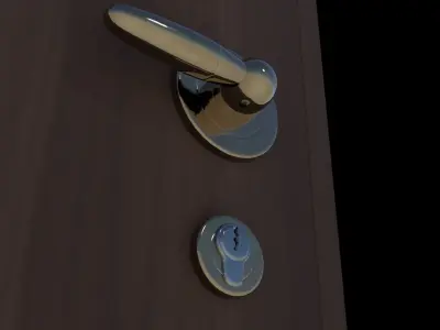 Wood door tall 3D model