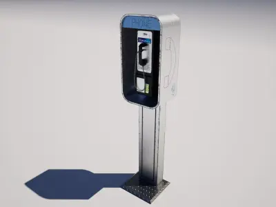 Public Payphone Telephone Booth 3D model