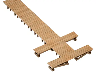 Wooden pier  River pier  Pontoon 3D model