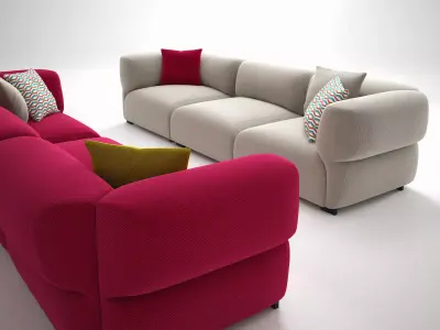 Butterfly sectional sofa pillows 3D model
