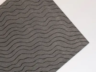 Carpet area rug with wavy lines 3D model