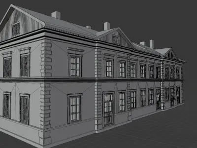 Charming czechoslovakia train station 3D print model