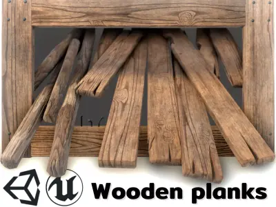 Wooden Planks Low-poly 3D model buy