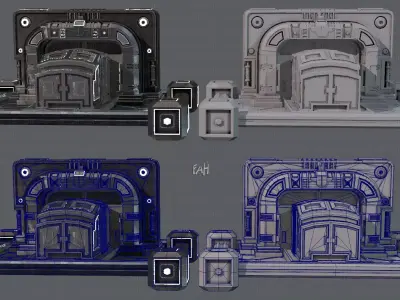 Sci-fi cartoon Model Low-poly 3D model