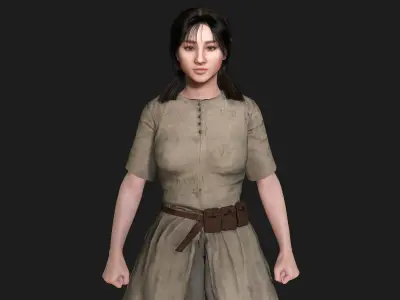AAA 3D REALISTIC CHARACTER - TEENAGER GIRL JAPANESE ASIAN KOREAN Low-poly 3D model