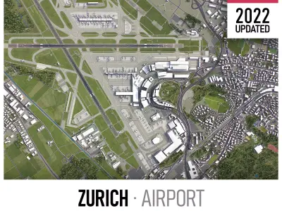 Zurich Airport Low-poly 3D model