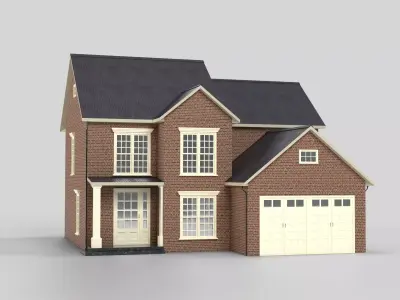 British House Design 09T4  Low-poly 3D model