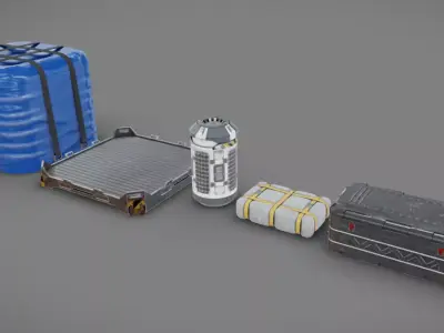 SciFi Containers Low-poly 3D model purchase