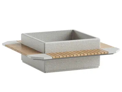 SQUARE PLANTER BENCH 213 3D model