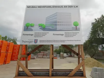  Wooden Billboard For Construction Sites 2 Low-poly 3D model