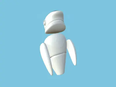 Flying Robot 01 White - Character SciFi Design Low-poly 3D model