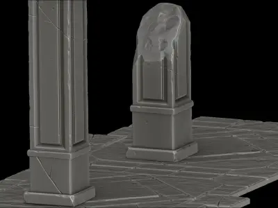 Stylized ruin 3D model