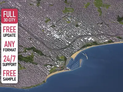 Santa Barbara - 3D City Model Low-poly 3D model