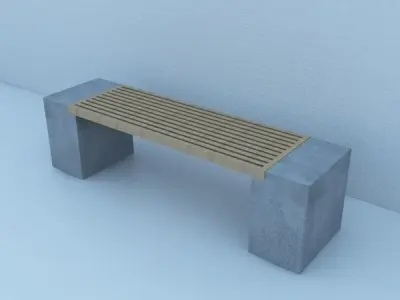 Street Bench Modern 3D model