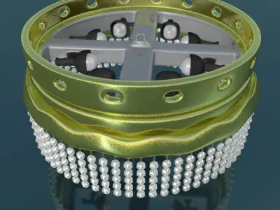 Simple and wall lamps of metal and glass 3D model